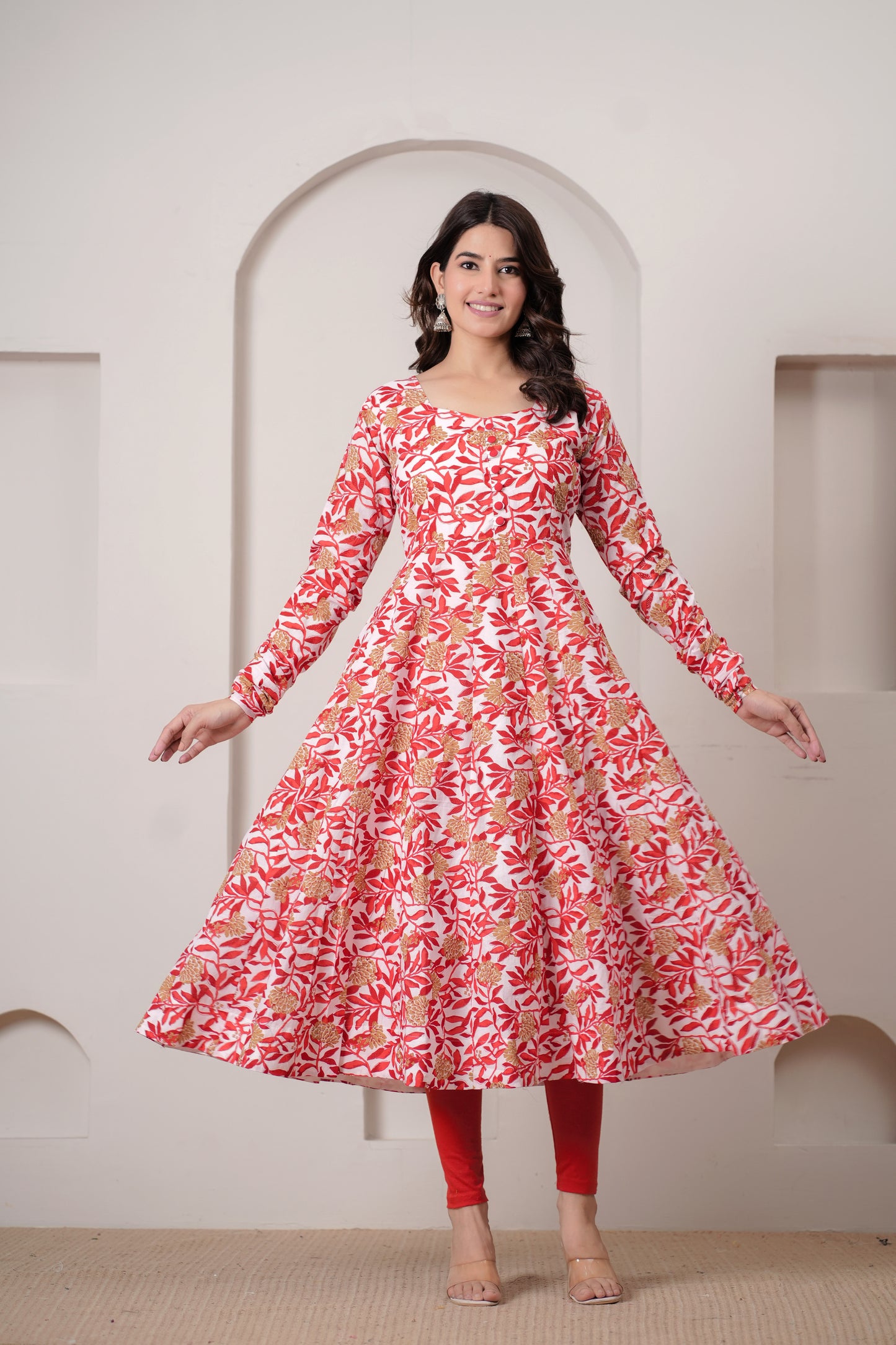 Pratha Cotton Anarkali Kurta with Dupatta