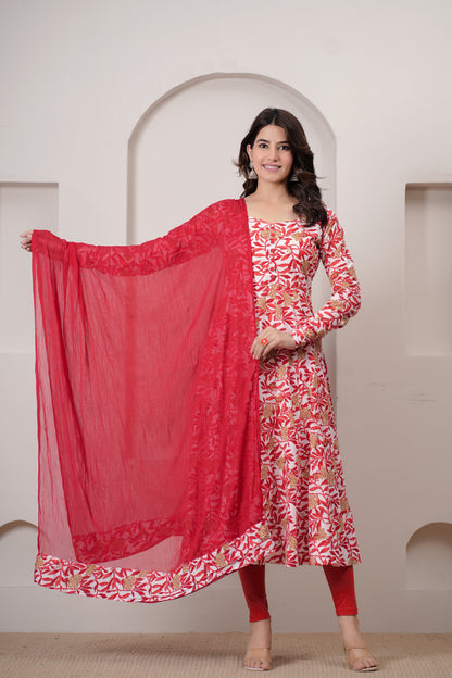 Pratha Cotton Anarkali Kurta with Dupatta