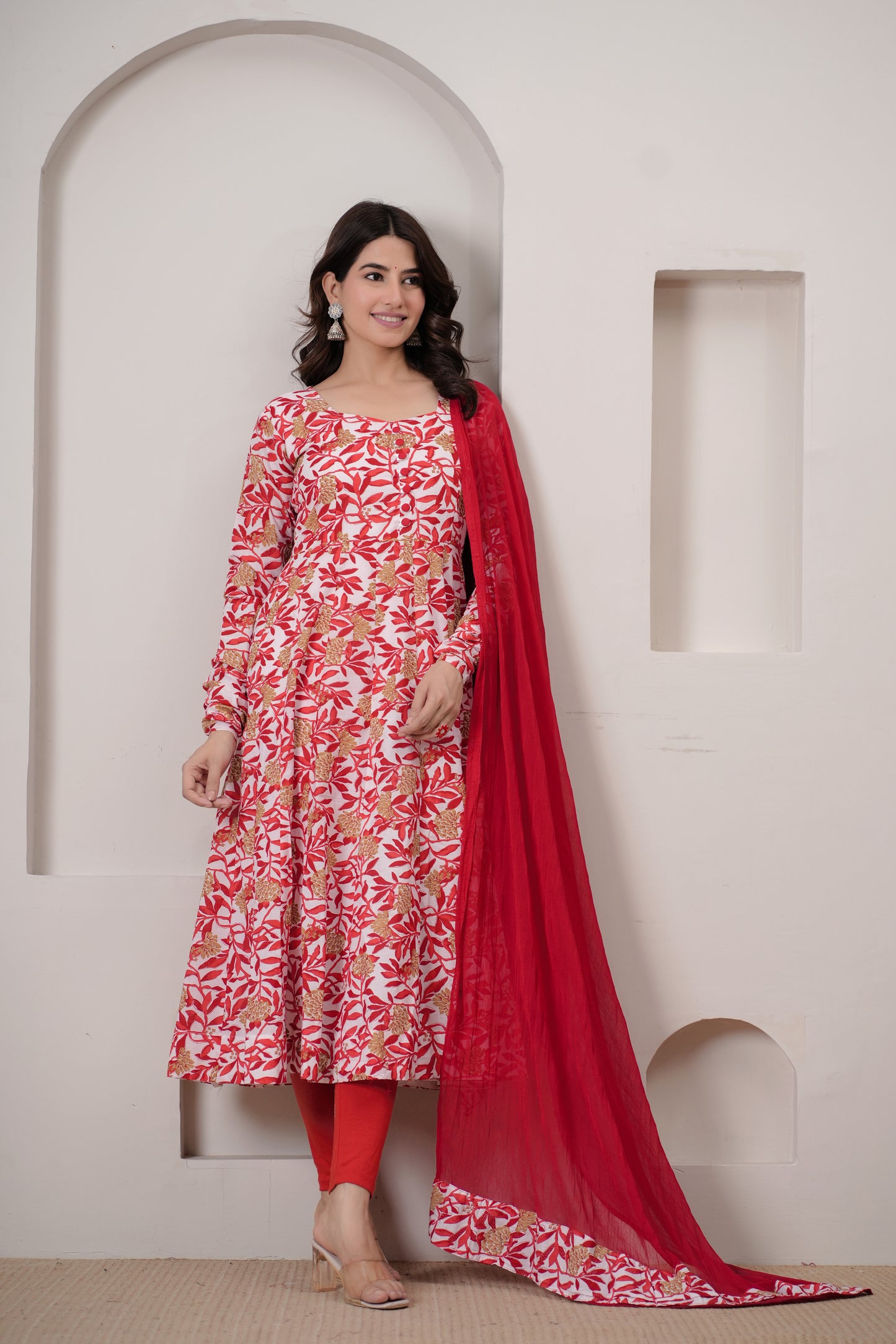 Pratha Cotton Anarkali Kurta with Dupatta