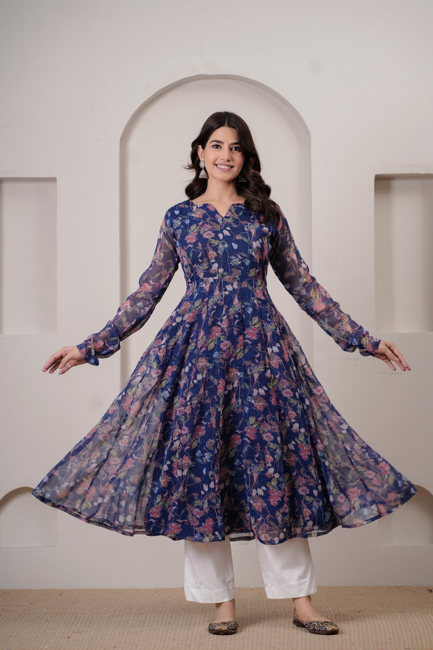 Neeraga Chiffon Anarkali Kurta