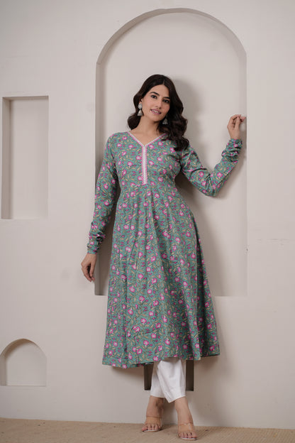 Artha Cotton Anarkali Kurta