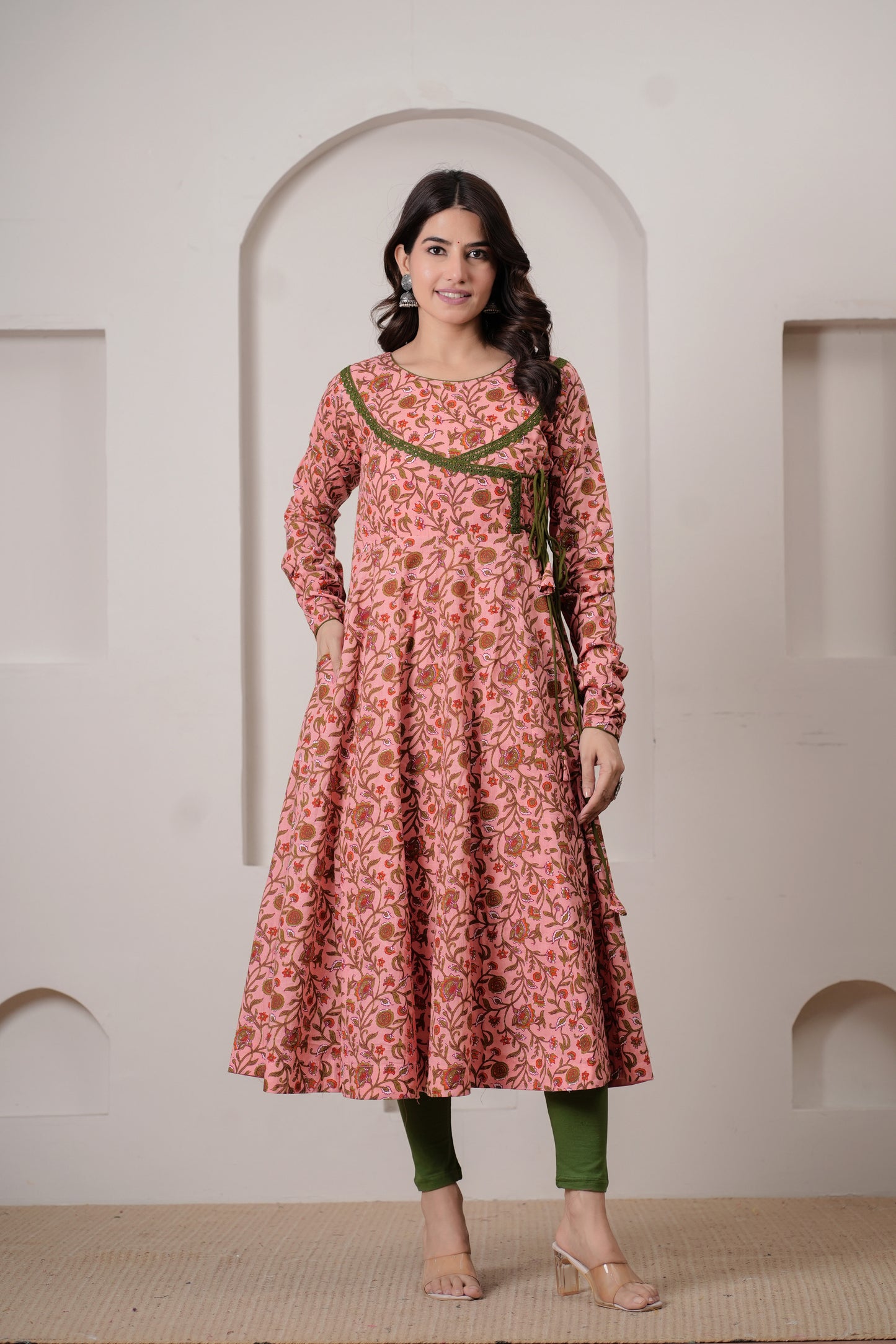 Saanjh Cotton Angrakha  Anarkali Kurta