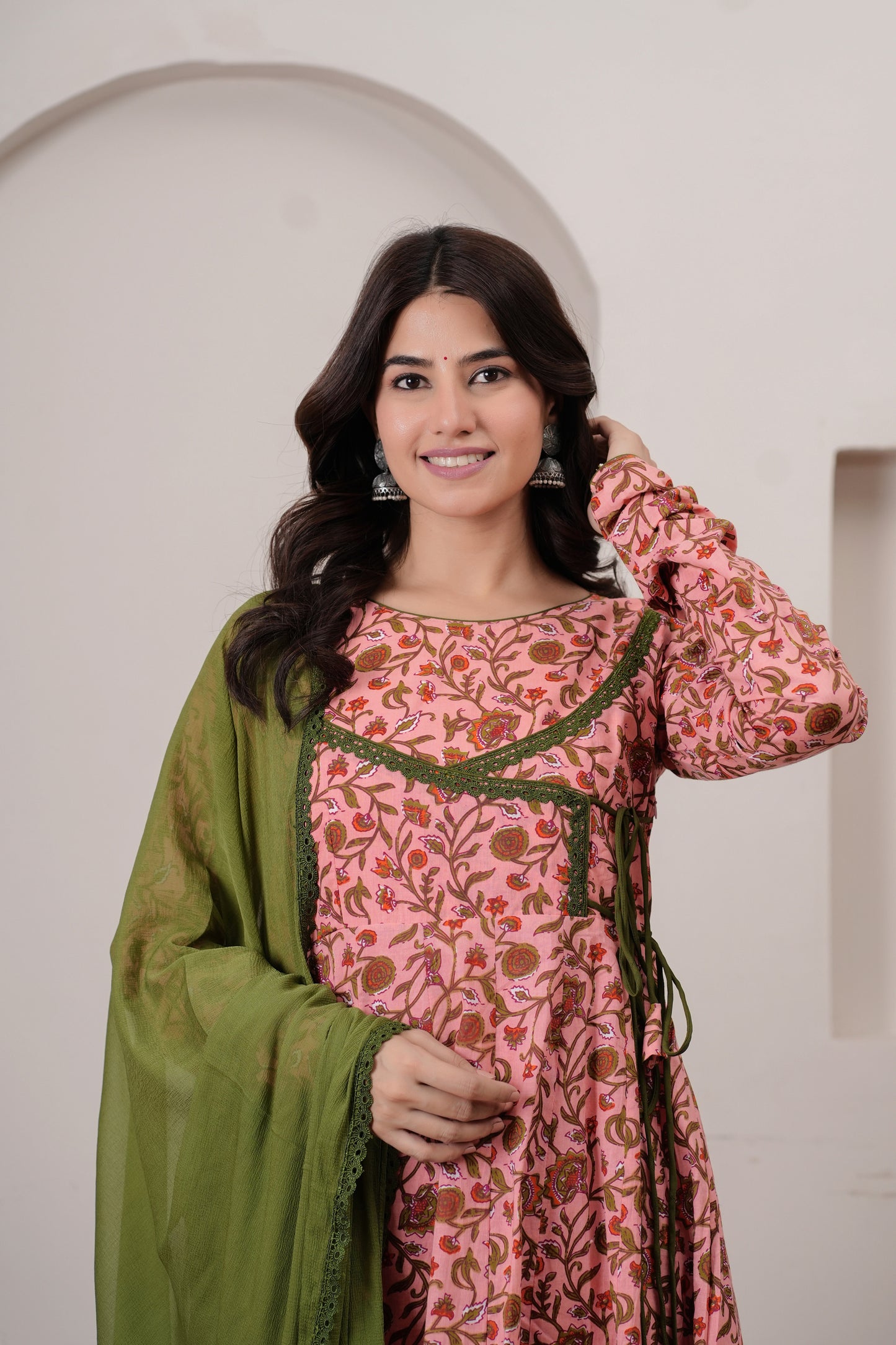 Saanjh Cotton Angrakha  Anarkali Kurta
