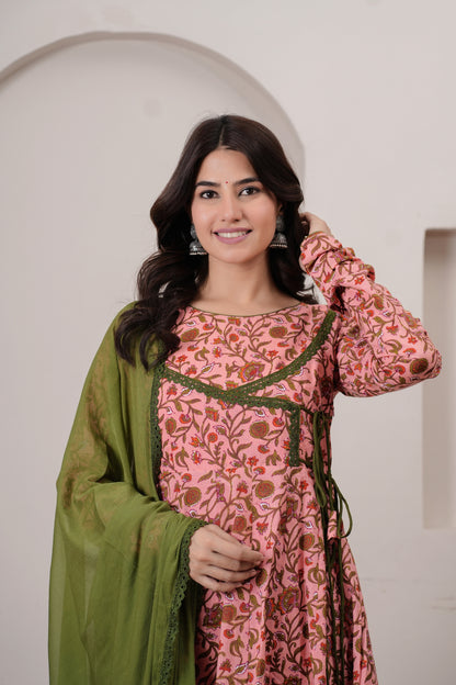 Saanjh Cotton Angrakha  Anarkali Kurta