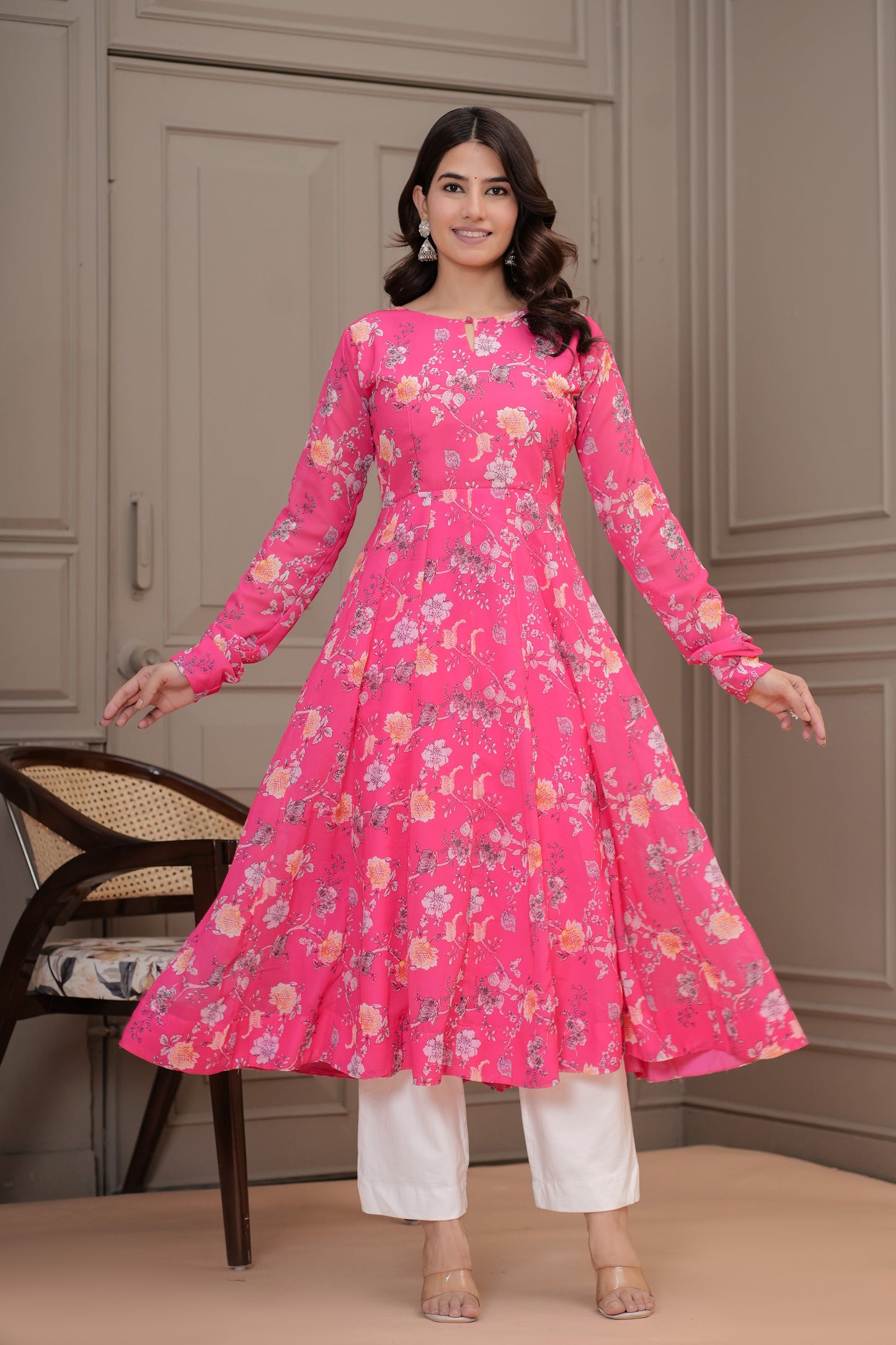 Adrija Georgette Anarkali Kurta