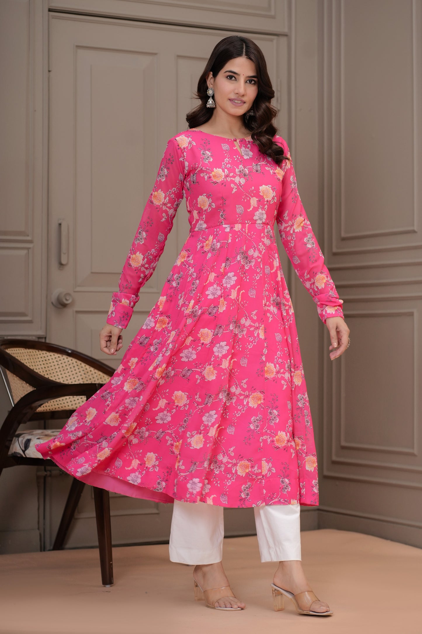 Adrija Georgette Anarkali Kurta