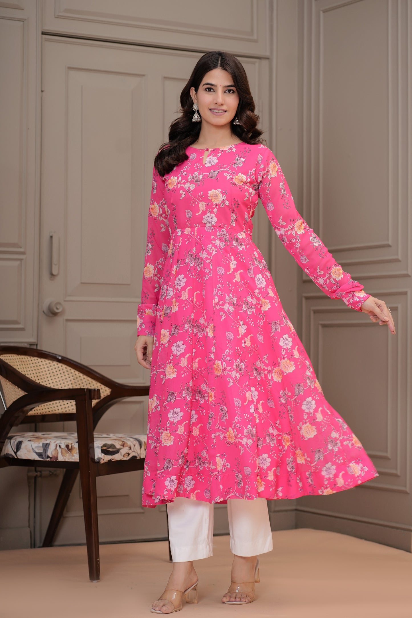 Adrija Georgette Anarkali Kurta