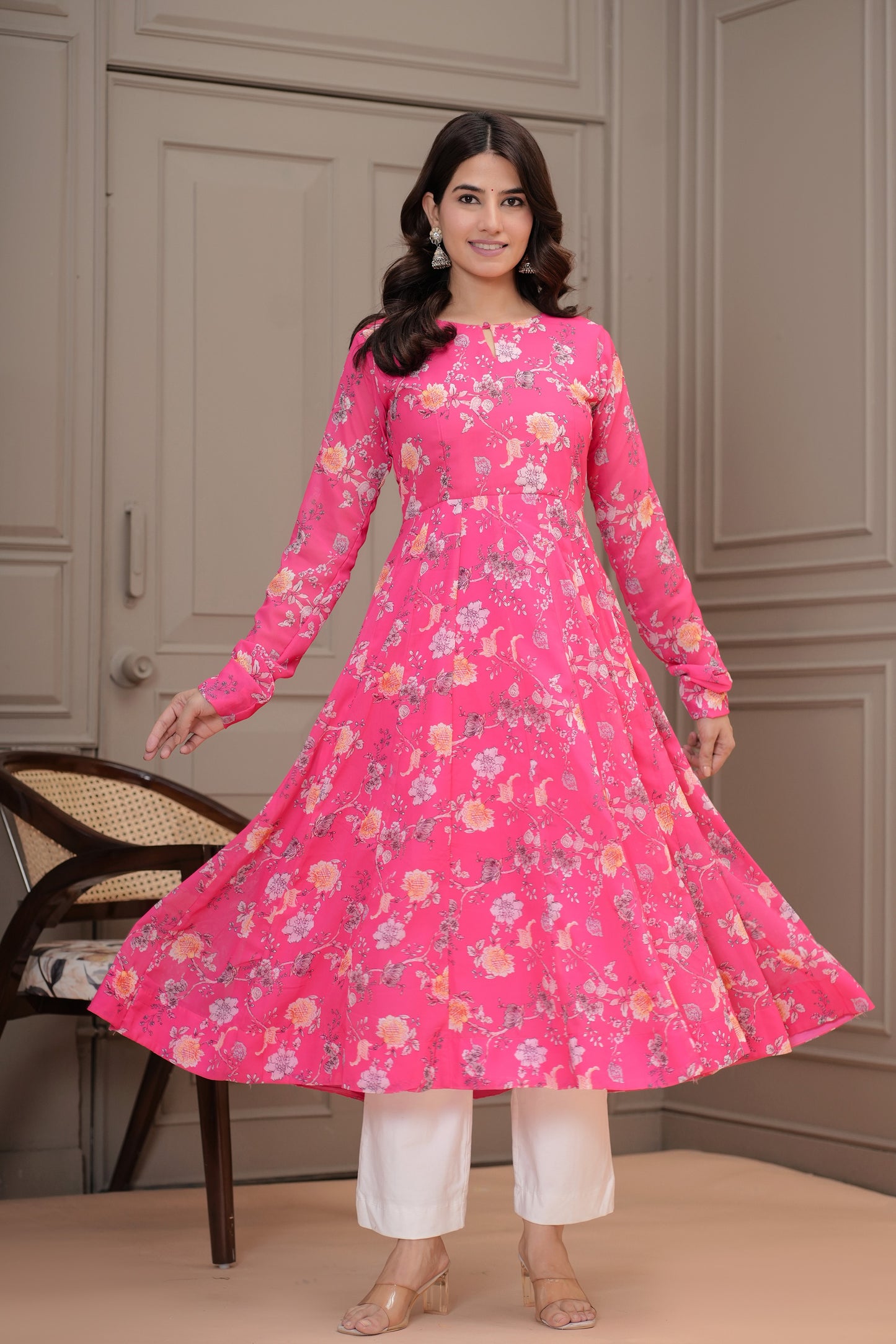Adrija Georgette Anarkali Kurta