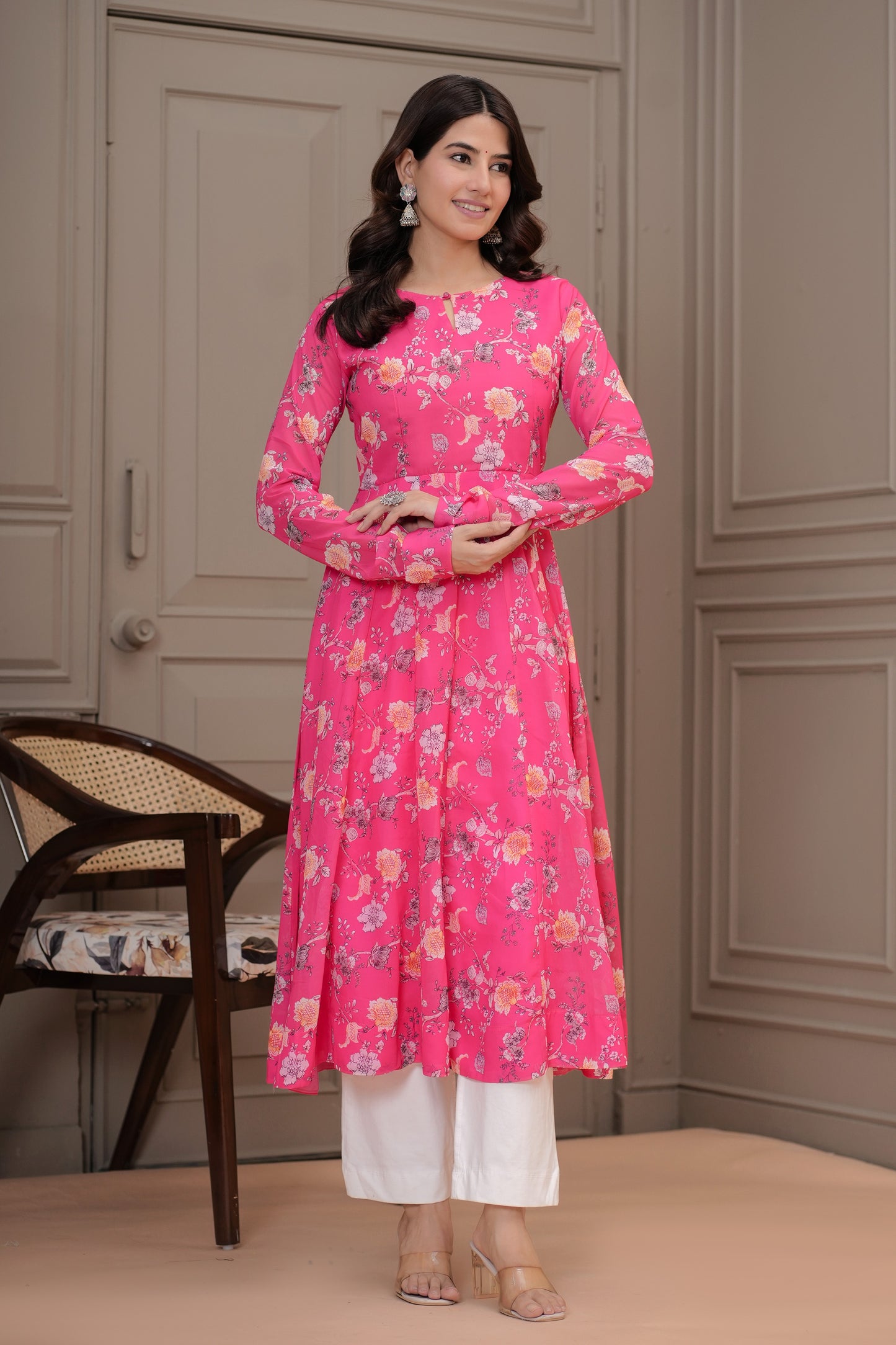 Adrija Georgette Anarkali Kurta