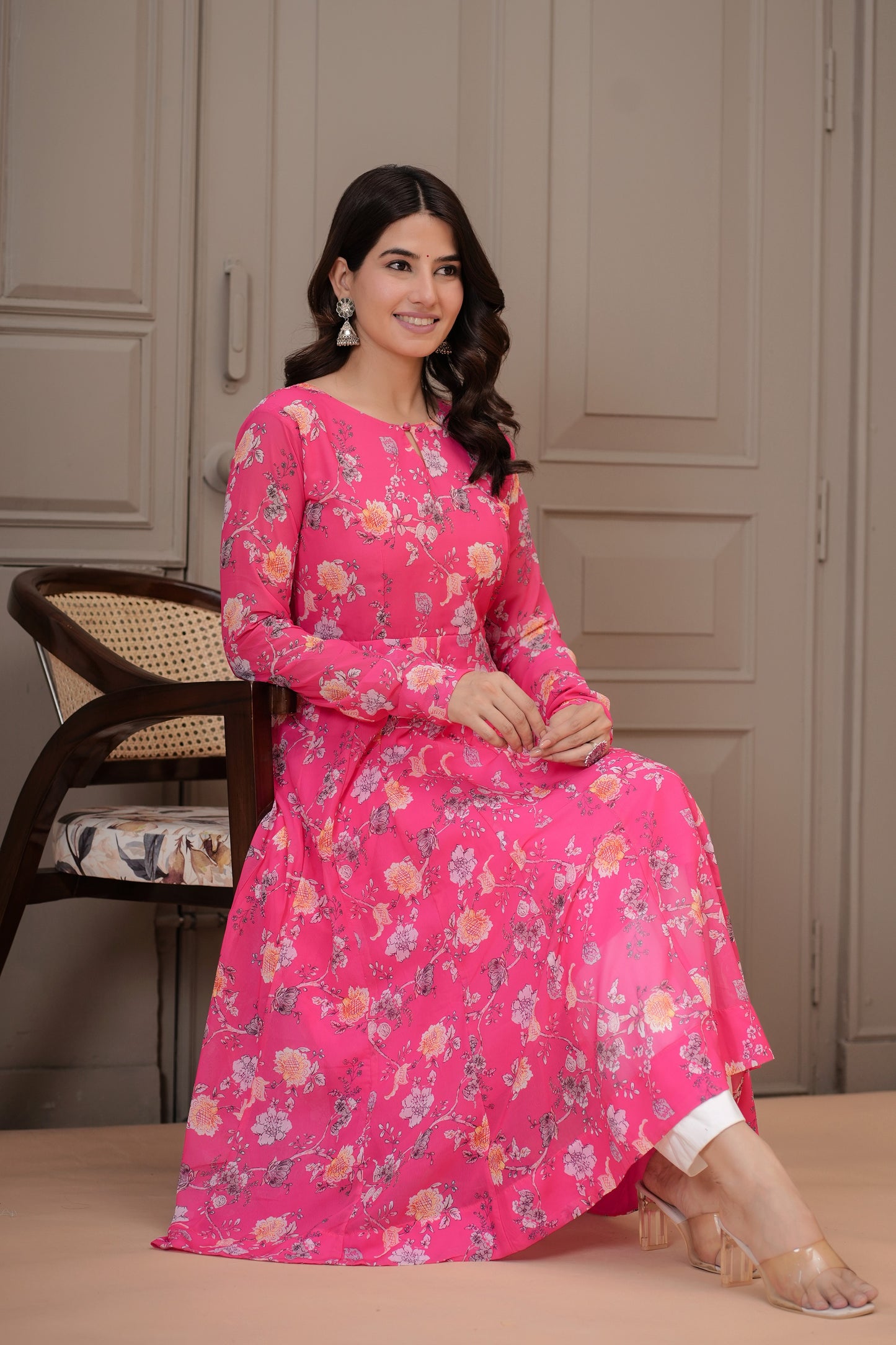 Adrija Georgette Anarkali Kurta