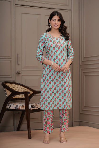 Rida Cotton Kurta Set with Dupatta