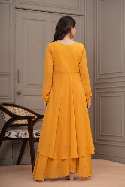 Taraana Georgette Anarkali Kurta,Palazzo with Dupatta
