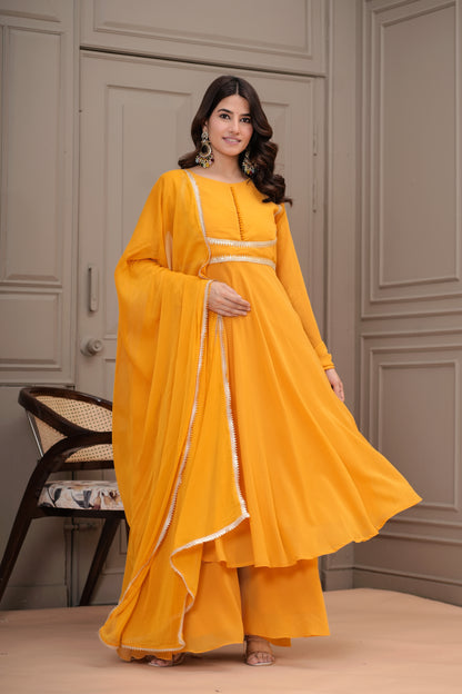 Taraana Georgette Anarkali Kurta,Palazzo with Dupatta