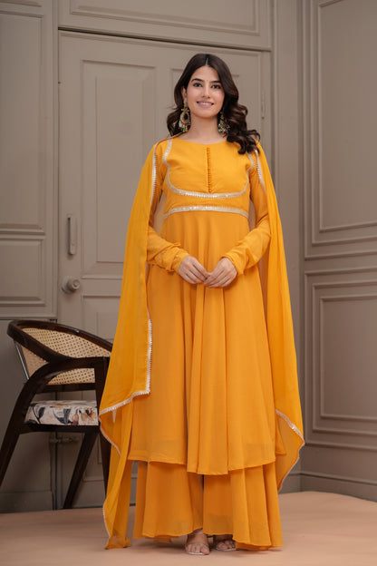 Taraana Georgette Anarkali Kurta,Palazzo with Dupatta