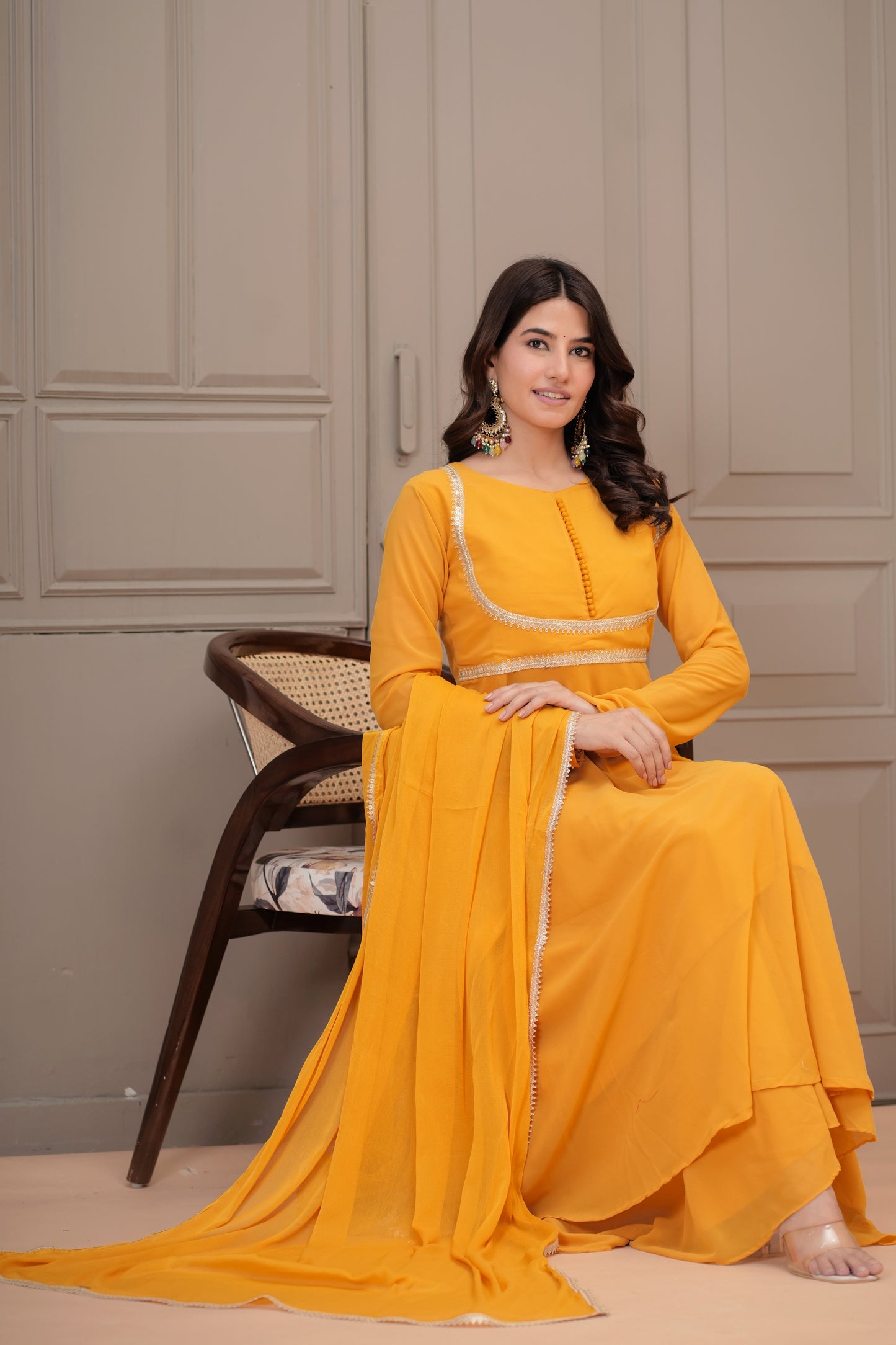 Taraana Georgette Anarkali Kurta,Palazzo with Dupatta