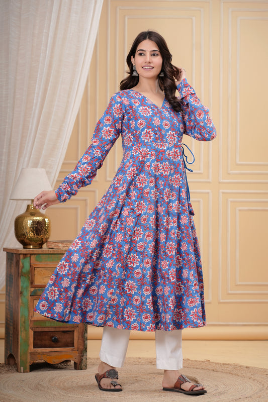 Ghazal Cotton Angrakha  Anarkali Kurta