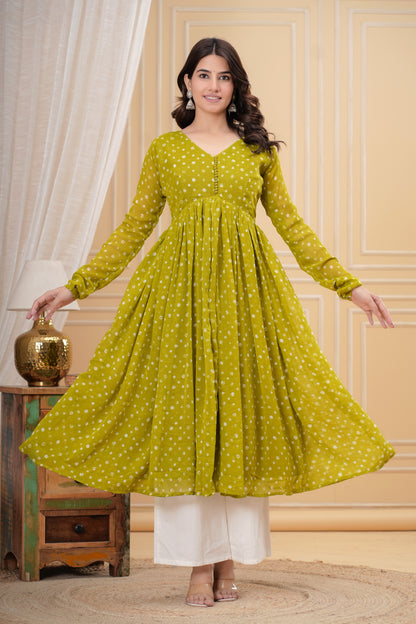 Aqeeda Chiffon Aaliya Flair Kurta