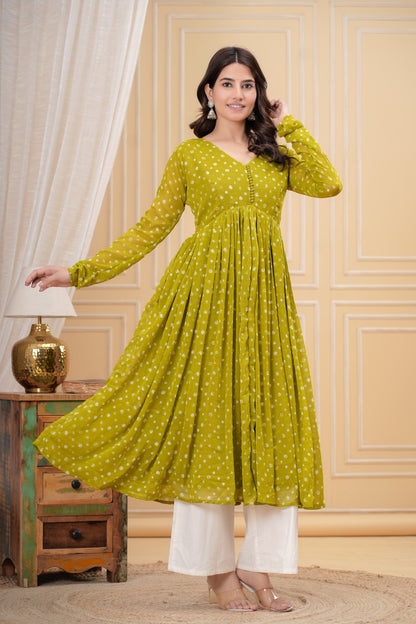 Aqeeda Chiffon Aaliya Flair Kurta