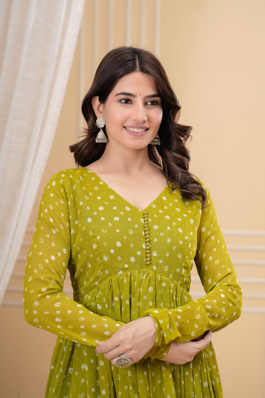 Aqeeda Chiffon Aaliya Flair Kurta