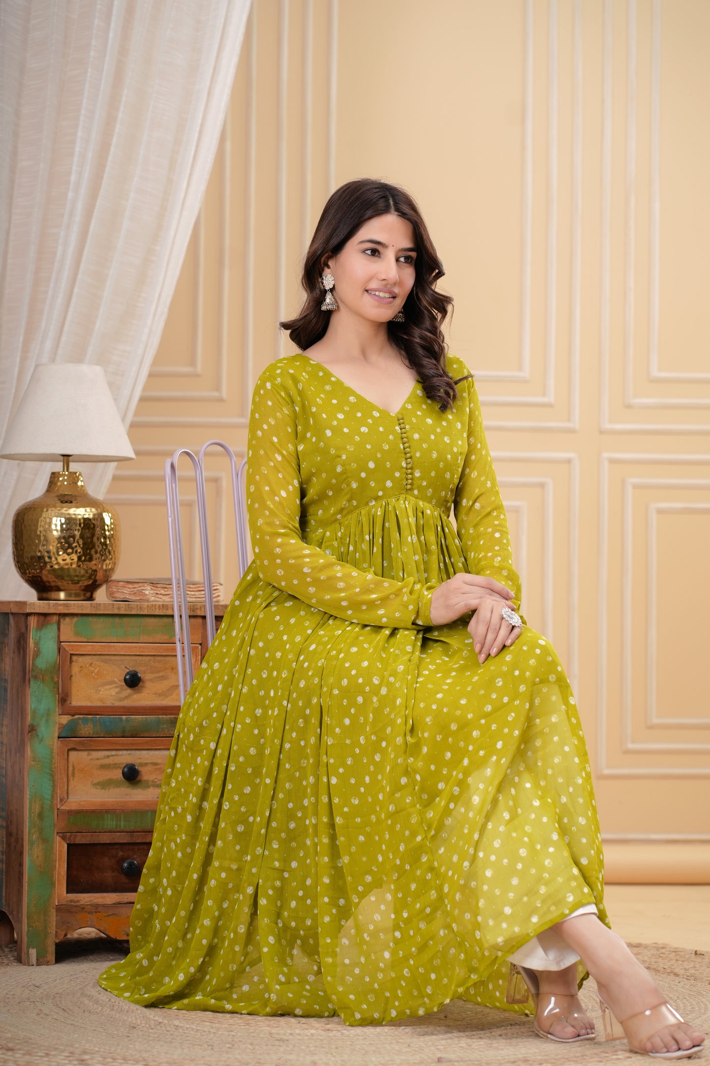 Aqeeda Chiffon Aaliya Flair Kurta