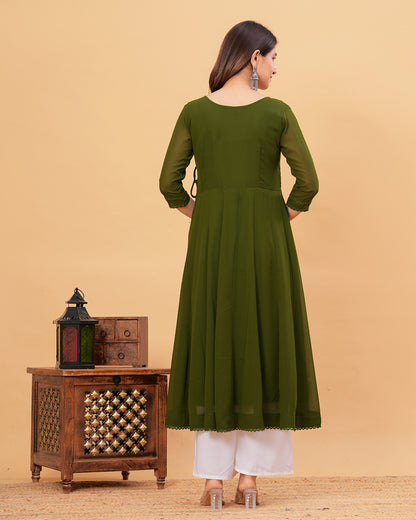 Tamaya Georgette Angrakha Anarkali Kurta