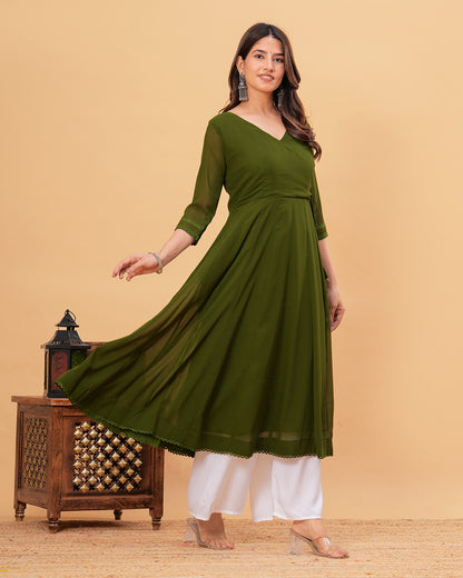 Tamaya Georgette Angrakha Anarkali Kurta