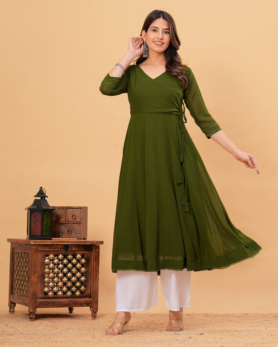 Tamaya Georgette Angrakha Anarkali Kurta