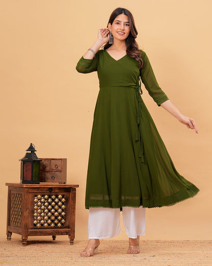 Tamaya Georgette Angrakha Anarkali Kurta