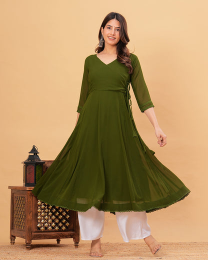 Tamaya Georgette Angrakha Anarkali Kurta