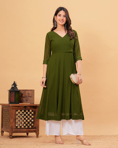 Tamaya Georgette Angrakha Anarkali Kurta