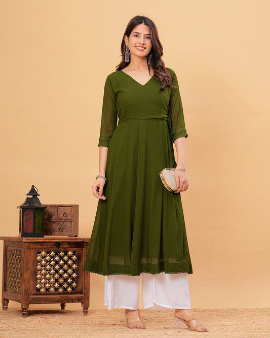 Tamaya Georgette Angrakha Anarkali Kurta