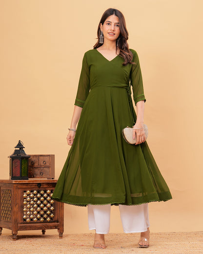 Tamaya Georgette Angrakha Anarkali Kurta