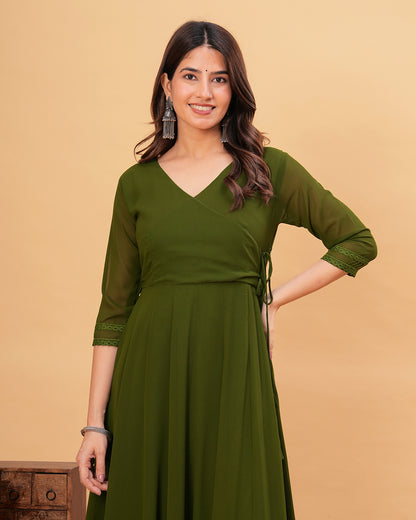Tamaya Georgette Angrakha Anarkali Kurta