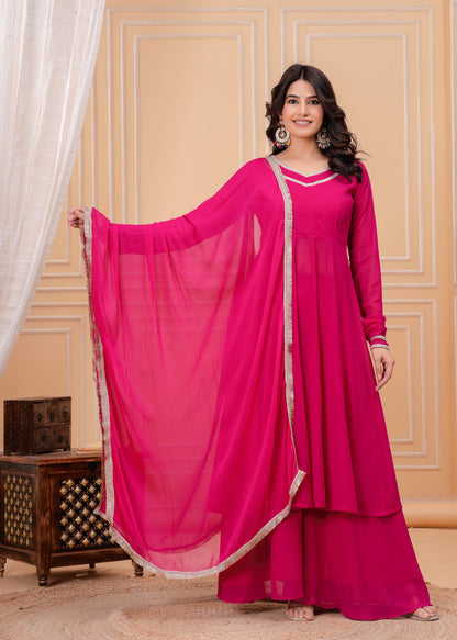Palash Georgette Anarkali Kurta,Palazzo with Dupatta